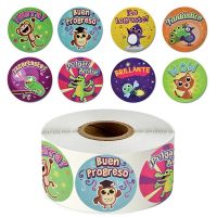 100-500pcs Spanish Reward Stickers Encouragement Sticker Roll For Kids Motivational Stickers With Cute Animals For Students Stickers