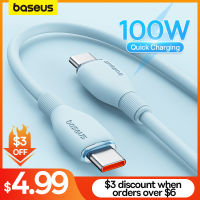 Baseus PD 100WสายUSB CสำหรับiPhone 15 Fastสายชาร์จสำหรับSamsung Xiaomi Huawei Macbookข้อมูลสายชาร์จTPEนุ่ม-JHU STORE