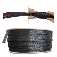 [COD] Flame-retardant nylon braided network PET encrypted telescopic black snakeskin casing wire protection sleeve 2mm-100mm