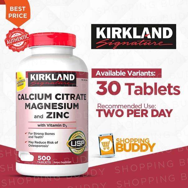 30 Tablets Kirkland Signature Calcium Citrate Magnesium and Zinc