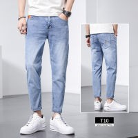 Spot Gifts Denim Pants MenS Spring And Summer Tide Brand Slim Straight Nine -Point 2023 New Trendy