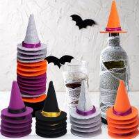 【LZ】❉☇  Halloween Bruxa Chapéu De Feltro Rolha De Vinho Cap Plug Reutilizável Criativa Vácuo Selado Garrafa Stop Cover Party Bar Decor Ferramenta de cozinha