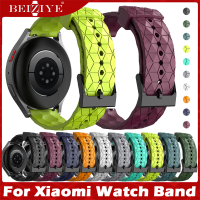 20mm 22mm ซิลิโคน สายนาฬิกา For xiaomi mi watch color color 2 สาย For xiaomi watch S2 / S1 / S1 active / S1 Pro สาย mibro lite 2 สาย Football Pattern Sport สายนาฬิกาข้อมือสำหรับ