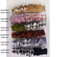 ☂ Suitable For Iwatch6/SE Apple Watch Strap 5/4/3/2 Large Intestine Ring Color Matching Grid Elastic Hair Ring Wristband S107