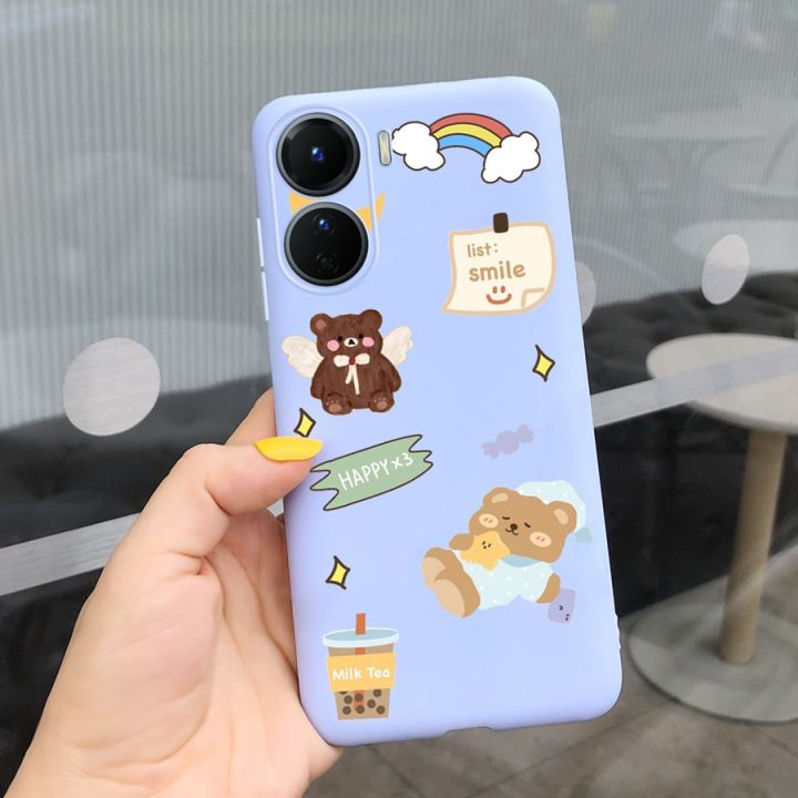 เคส-y16-vivo-ฝาครอบ-v2204-vivo-เคสโทรศัพท์ออกแบบซิลิโคนนิ่มสีด้าน2023สำหรับ-vivo-y16-y-16