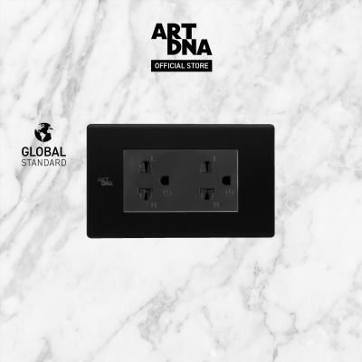 ART DNA รุ่น C3 Double 3 Pin Socket Size L สีดำ ขนาด 2x4" design switch สวิตซ์ไฟโมเดิร์น สวิตซ์ไฟสวยๆ ปลั๊กไฟสวยๆ