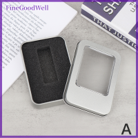 FineGoodWell กล่องดีบุกแผ่นดิสก์ U ดิสก์กล่องสี่เหลี่ยมใบเล็กกล่องแพคเกจโลหะของขวัญกล่องสี่เหลี่ยมขนาดใหญ่ช่องหน้าต่าง U ดิสก์ Setrika Kecil