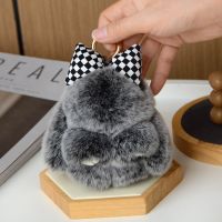 ✓△✲ New bowknot rex rabbit bunny pendant bag car key mini cute plush doll