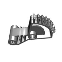 Lego part (ชิ้นส่วนเลโก้) No.41667 Technic, Gear Arm 2 x 5 with 1/4 Gear 8 Tooth Double Bevel