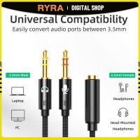 RYRA 3.5mm Mic Stereo Audio Adapter Audio Cable For PC Laptop 1 3.5mm Female To 2 Male Y-Splitter Cable AUX Audio Cable Adapter