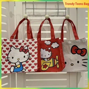 Hello Kitty Purse Cosmetic Bag Fresh Canvas Portable Mommy Bag Kawaii