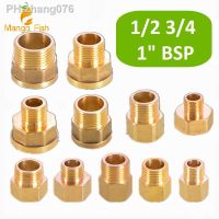 1pcs Copper M/F 1/2 3/4 1 BSP 14X1.5 Male to Female Threaded Brass Coupler Adapter Brass Pipe Fitting Water Gas Connector