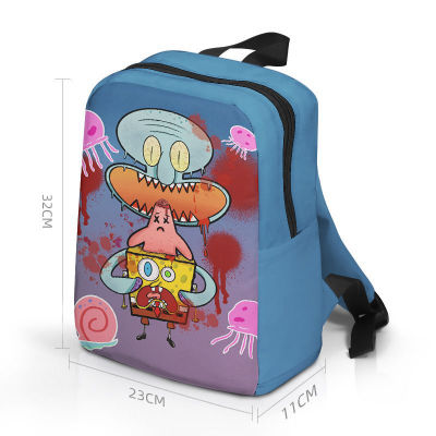 Hot Spongegob Squarex กระเป๋าเป้สะพายหลังโรงเรียน Patrick Star Kawaii Bookbag Little Devil การ์ตูนผ้าใบกลางแจ้งอะนิเมะกระเป๋าเป้สะพายหลังกระเป๋านักเรียน