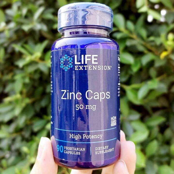 ซิงค์ Zinc Caps High Potency 50 mg 90 Vegetarian Capsules (Life