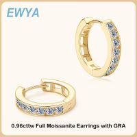 【YP】 EWYA Real D Color 2.5mm 0.06CT Moissanite Hoop Earrings for Earring Ear Buckle Jewelry