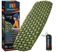 แผ่นรองนอน ที่นอนแค้มปื้งนำเข้าจากอเมริกา Sleepingo Camping Sleeping Pad - Mat, (Large), Ultralight 14.5 OZ Best Sleeping Pads for Backpacking, Hiking Air Mattress * Lightweight, Inflatable &amp; Compact, Camp Sleep Pa