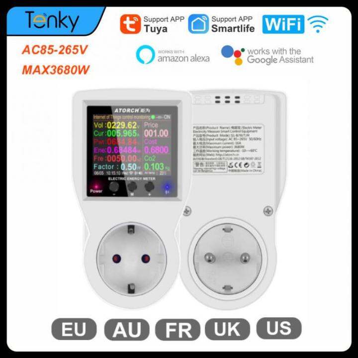 TUYA WIFI Smart Socket Digital Wattmeter 220V AC Power Meter