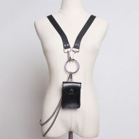 [EAM] Metal Chain Mini-bag Stylish Buckle Pu Leather Belt Personality Women New Fashion Tide All-match Spring  1U234