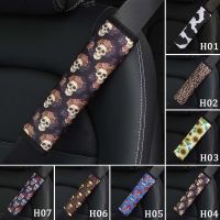 Skeleton Leopard Print Car Safety Belt Covers Sunflower Car Seat Belt Case For Car Shoulder Pad Protection Padding Auto Interior Seat Covers