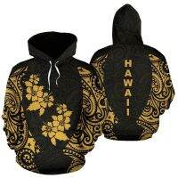 HX Polynesian Hoodie ฮาวายรอยสักลวดลายเสื้อกีฬา 3 มิติรูปแบบ Pullover Harajuku กระเป๋าถนนเสื้อผ้าผู้ชาย