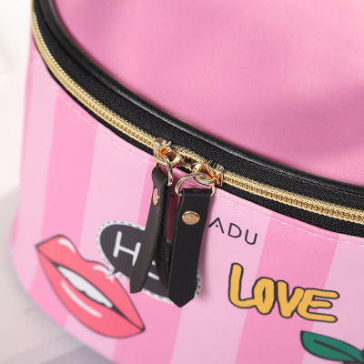 Ladies Cosmetic Bag Storage Bag Striped Cosmetic Bag Fashion Cosmetic Bag Pu Spray Paint Cosmetic Bag