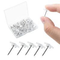 100Pcs Clear Push Pins Transparent Plastic Head Thumb Tacks School Documents Fixing Professional Pushpin Office Supplies Clips Pins Tacks