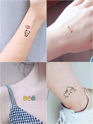 50 pieces of small fresh and cute cartoon ins wind tattoo stickers waterproof female durable personality creative colorful wrist stickers