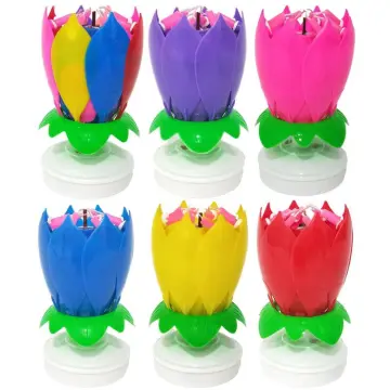 Musical Candle Flower Creative Rotating Musical Candle Singing
