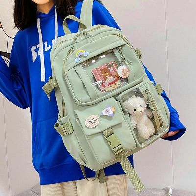2022Cute Women Backpacks Waterproof Multi-Pocket Nylon School Backpack for Student Female Girls Kawaii Laptop Book Pack Mochilas