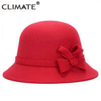 CLIMATE Women Bowknot Fedoras for Woman Fascinator Fedora Hats Fashion Ladies Girls Cap Mom Hats Nice Polyester Woolen Cap Hat