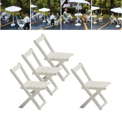 BolehDeals Pack of 4 1:64 Scale Hand Painted Miniature Model Chair Figures Street Park Layout Diorama