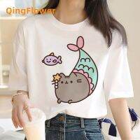 2023 newpusheen Cat เสื้อยืดผู้หญิงผู้หญิงเป็นฤดูหนาวปี2022บนท้องฟ้า