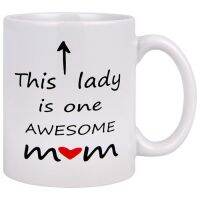 Funny One Awesome Mom Ceramic Coffee Mug Milk Cup Best Birthday Gifts for Mom