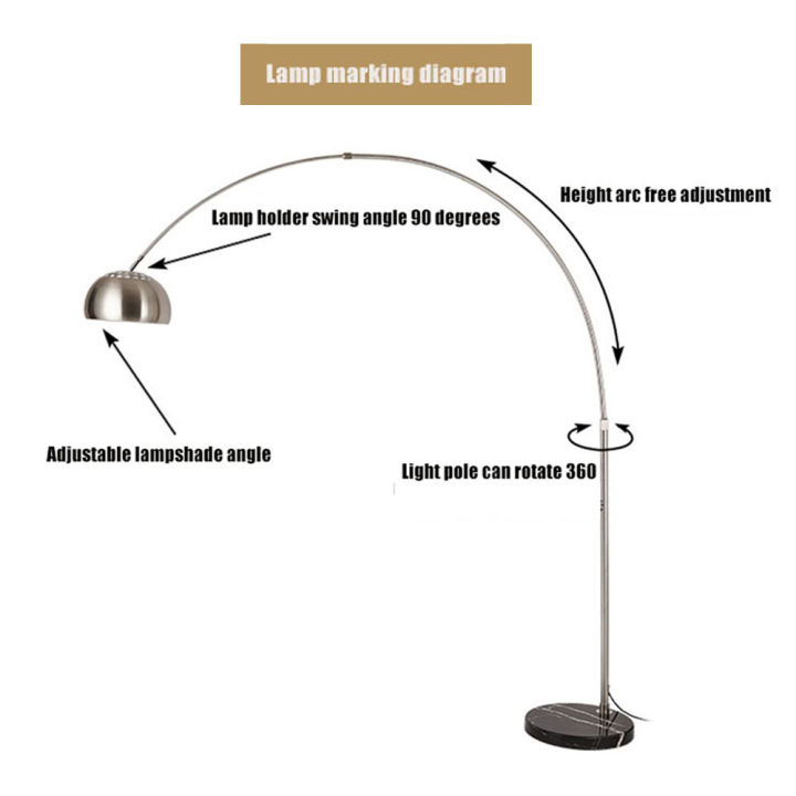 โคมไฟตั้งพื้น-โคมไฟแต่งบ้าน-โคมไฟอ่านหนังสือ-สไตล์ยุโรป-สามารถปรับความสูงได้-ดีไซน์โค้งโมเดิร์น