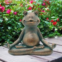 Goodeco MINI Meditating Frog Statue Figurine Buddha Zen Yoga Frog Garden Statue Indoor Outdoor Garden Gnome Sculpture for Home