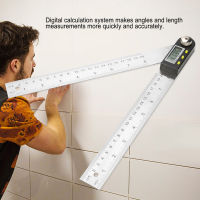 ไม้บรรทัดและไม้โปรแทรกเตอร์ 2 in 1 0-200mm Stainless Steel Electronic Digital Angle Finder Ruler for Woodworking Workshop