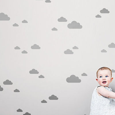 Gold Cloud Wall Stickers For Kids Room Baby Nursery Bedrooms Home Decor Art Removable Murals Wallpaper Home Decor