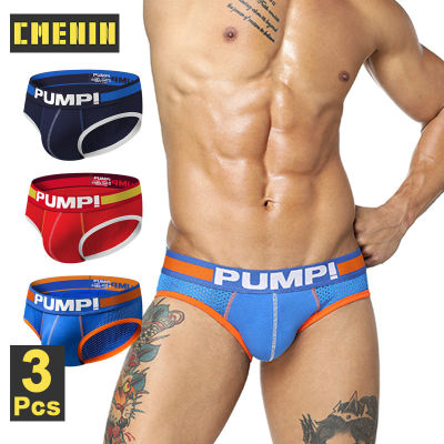 CMENIN PUMP 3Pcs ผ้าฝ้ายเซ็กซี่กางเกงในชายกางเกงในชายกางเกงสบายลื่น Jockstrap ชุดชั้นในชายสั้น Ropa ภายใน Hombre H117