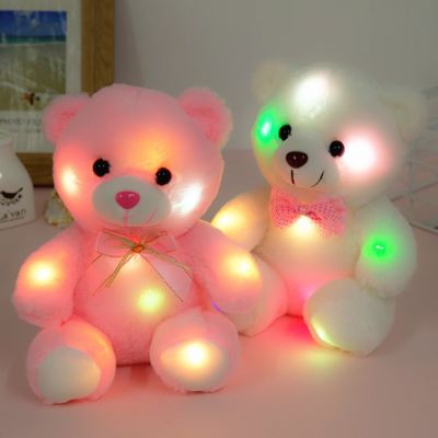 MC Ready Stock Glowing bear Big Colorful Glowing Teddy Bear Plush Toys Luminous Cute Kawaii Led Teddy Bear Lighting Stuffed Toys Doll Kids Gifts for C