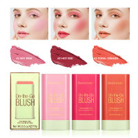 Cream Blush Stick Moisturizing Blush Paste Blush Stick With Mirror Hydrating Cheek Tint Dual-use Blush Stick Red Pink Blush Stick