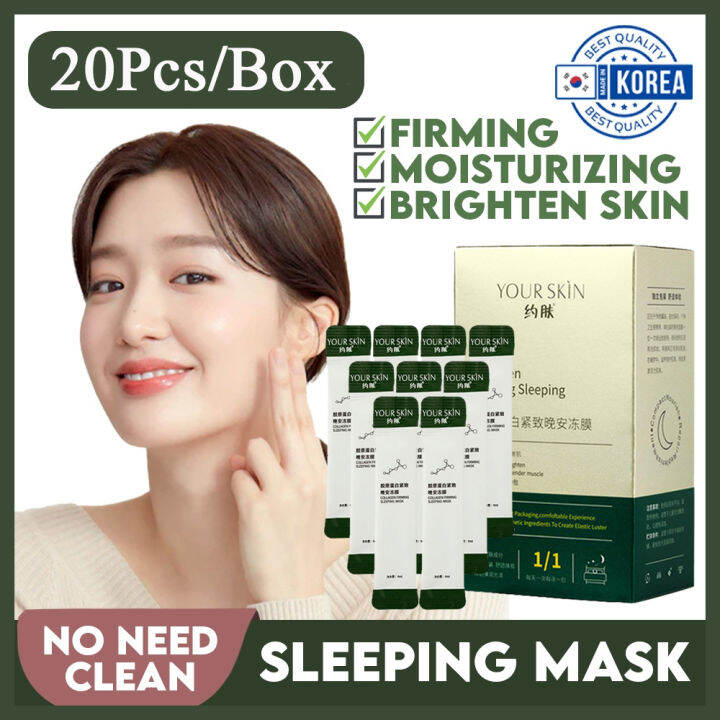 20Pcs/Box Yfuveoy Collagen Firming Sleeping Mask No-Cleaning Hydrating ...