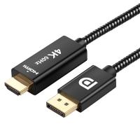 2M 6.6ft Braided Gold Plated 4K 60Hz DP DisplayPort to HDMI cord extension wire Cable Adapters Adapters
