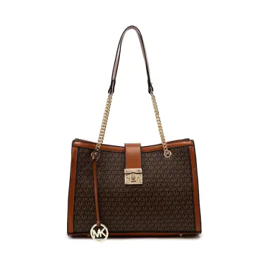 Amazon.com: Michael Kors handbag for women Reed small belted satchel, Brown  Black, Small : Clothing, Shoes & Jewelry