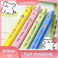 RUPANBO039392692 4PCS สี่เหลี่ยมสี่เหลี่ยม ปากกาเจล การอบแห้งอย่างรวดเร็ว หมึกดำ0.5มม. เครื่องมือสำหรับเขียน การ์ตูนลายการ์ตูน ประเภทกดกด ปากกาที่เป็นกลาง นักเรียนก็อก