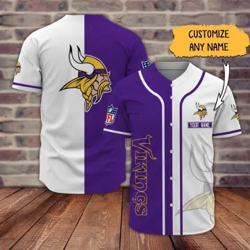 Yellow And Purple NFL Minnesota Vikings Baseball Jersey Gift For New Dad