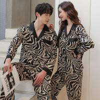 Fiklyc Female Male XXL Size Letter Cross Night Pajamas Sets Leisure Women Men Elegant Pyjamas Pijamas Ice Silk Sleepdress