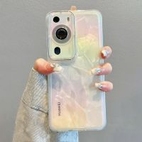 {Taoyitao} เคสเคสมือถือไล่สีเลเซอร์สุดหรูสำหรับ Huawei P50 P40 P60 Pro Mate 30 40 50 Honor 60 70 80 90กันกระแทกแบบใสกรอบนิ่ม