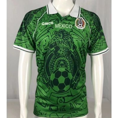 เสื้อกีฬาแขนสั้น ลายทีมชาติฟุตบอล Mexico 1999 ชุดเหย้า ย้อนยุค คุณภาพสูง AAA S-XXL