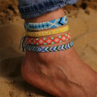 【CW】✾☇❦  DIEZI Ethnic Boho Anklets for Cotton Rope Leg Ankle Anklet Charms Beach Jewelry