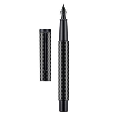Hongdian 1861 Carbon Fiber Fountain Pen Effmbent Nib, Classic Design Smooth Writing Pen For Business School Office